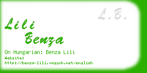 lili benza business card